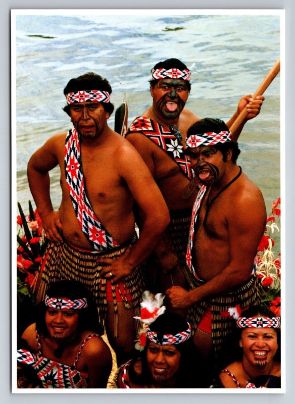 The Warriors Of Maori Hawaii Vintage Unposted Postcard