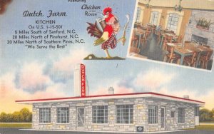 Sanford North Carolina Dutch Farm Kitchen Restaurant Vintage Postcard JI658078