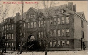 Medford Wisconsin High School 1913 to Billings ND Bloom Bros Postcard X4