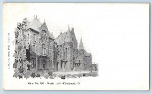 Cincinnati Ohio Postcard View Music Hall Exterior Building 1900 Vintage Antique