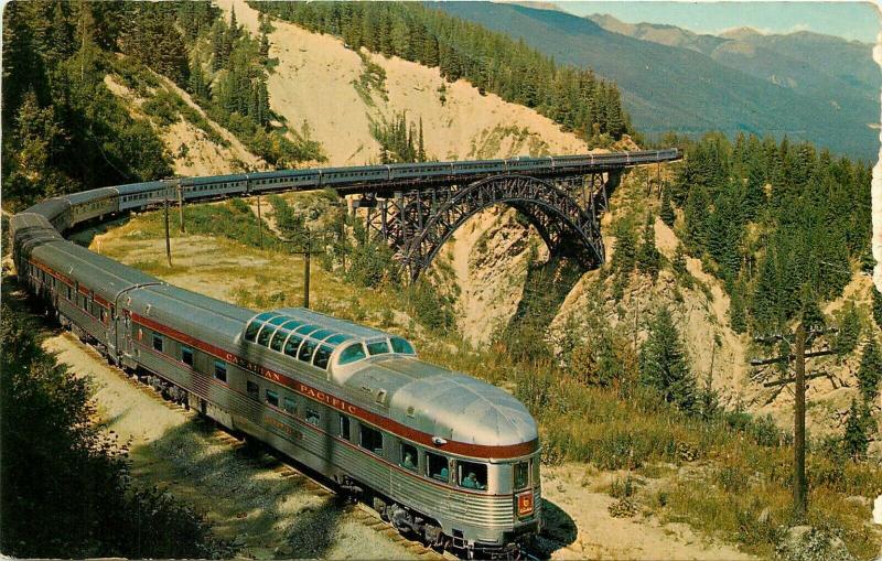 Canadian Pacific Dome Streamliner Canadian Rockies CA Postcard