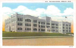 High School Greeley Colorado 1930s postcard
