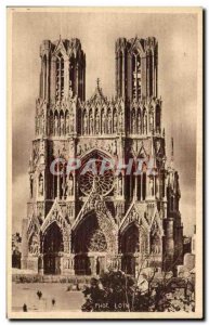 Old Postcard Greno Champagne Pommery Reims Cathedral of Reims after the war