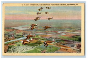 U.S Army Planes In Flight Formation Barksdale Field Shreveport LA Postcard