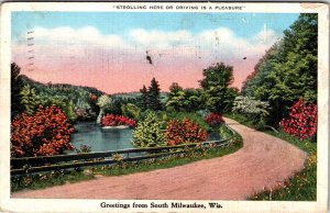 Postcard ROAD SCENE Milwaukee Wisconsin WI AL7634