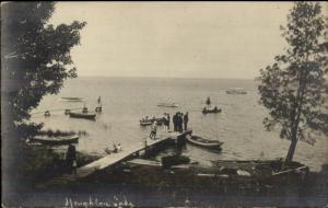 Houghton Lake MI? Swimming Dock c1910 Real Photo Postcard rpx