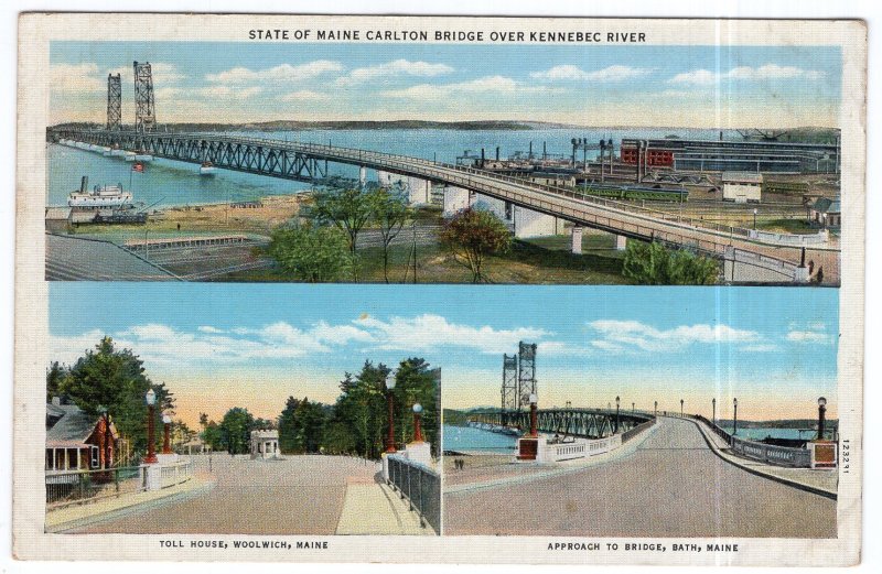 State Of Maine Carlton Bridge Over Kennebec River