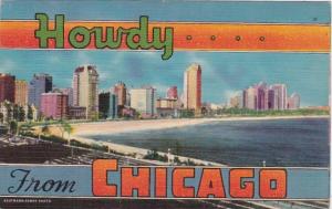 Illinois Howdy From Chicago Showing Lakeshore Drive