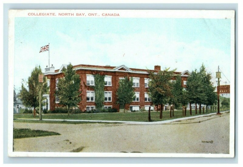 Vintage Post Card Collegiate North Bay Ont., Canada F94