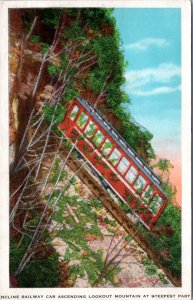 Postcard TN Lookout Mountain - Incline Railway Car