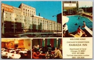 Vtg Chicago Illinois IL Ramada Inn Downtown Royal Hearth Restaurant Postcard