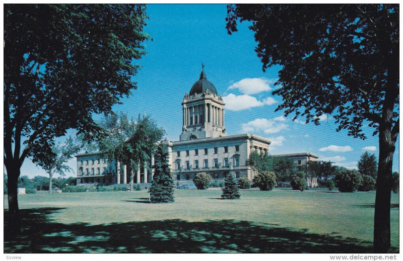 The impresive Legislative Building, WINNIPEG, Manitoba, Canada, 40-60s