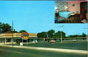 Niagara Falls, Ontario Canada ALAMO MOTEL & RESTAURANT Roadside ca1950s Postcard