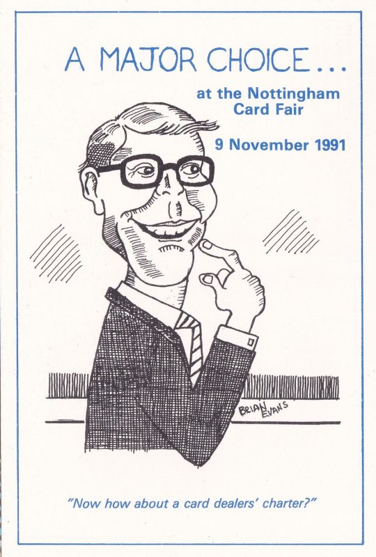 John Major Nottingham Card Fair 1992 Advertising Postcard