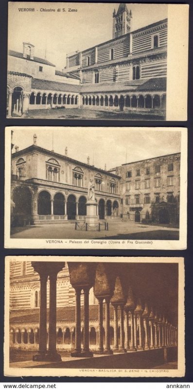 6x VERONA ITALY postcards - 6 postcards - buildings, bridge, architecture