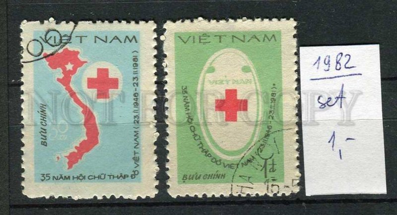 265102 VIETNAM 1982 year used stamps set RED CROSS PROPAGANDA