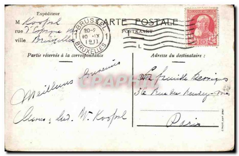 Old Postcard Brussels City Hotel