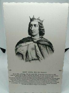 Saint Louis Roi De France Vintage French Art Portrait Postcard Royalty Nobility