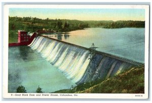 c1930's Goat Rock Dam And Power House Columbus Georgia GA Vintage Postcard 