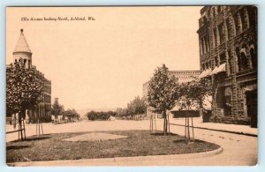 ASHLAND, Wisconsin WI ~ Street Scene ELLIS AVENUE looking North c1910s Postcard