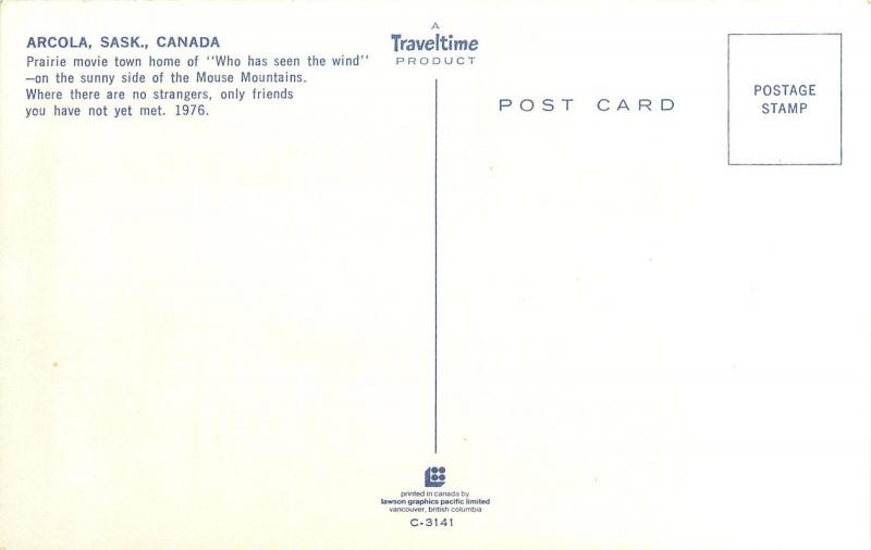 ARCOLA, SASK.  Canada  Multiview STREET SCENES MOVIE TOWN 1976 Postcard
