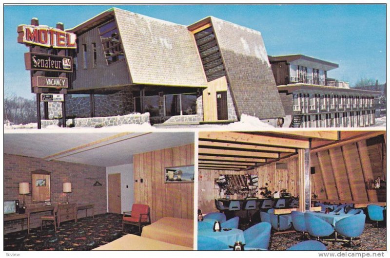 3-views,  Motel Senateur,  Mont- Laurier,  Quebec,  Canada,  40-60s