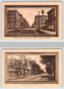 2 Tuck Postcards LONDON, ONTARIO Canada ~ RICHMOND STREET Scenes c1910s