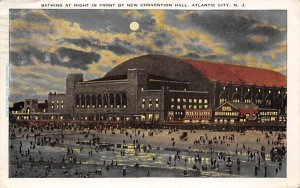 Bathing at Night in Front of New Convention Hall in Atlantic City, New Jersey
