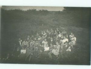 Old rppc GROUP OF PEOPLE Great Postcard AB1325