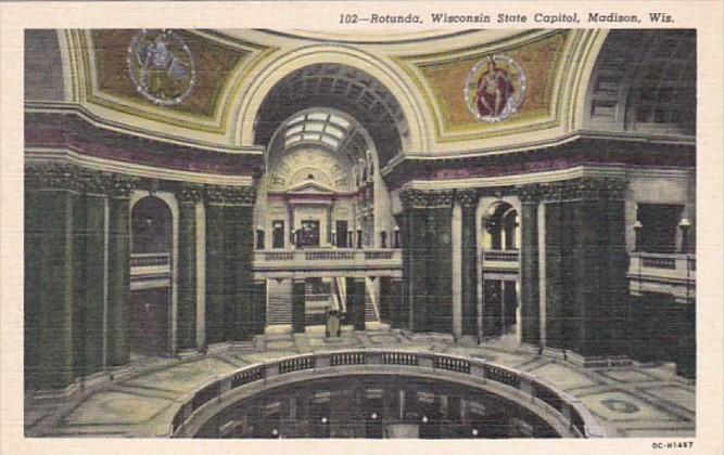 Wisconsin Madison State Capitol Building Rotunda Curteich