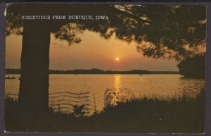 Iowa Greetings from Dubuque -  A Peaceful Summer Evening pm1973 - Chrome