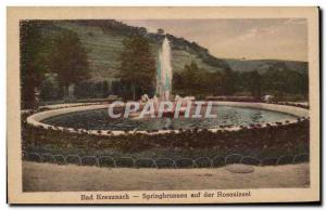 Old Postcard Bad Kreuznach Springbrunnen auf der Roseninsel