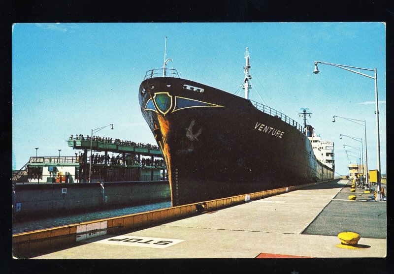 Massena, New York/NY Postcard, The Venture, Liberian Ship At Dock