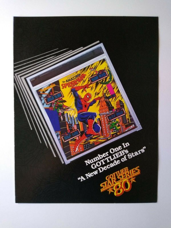 The Amazing Spider-Man Pinball Flyer Original NOS 1980 Gottlieb Marvel Comic  