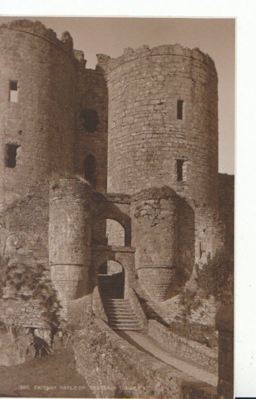 Wales Postcard - Gateway - Harlech Castle - Caernarvonshire - Ref ZZ5256