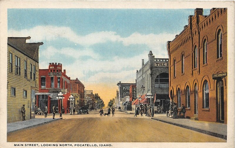 H83/ Pocatello Idaho Postcard c1910 Main Street North Stores 64