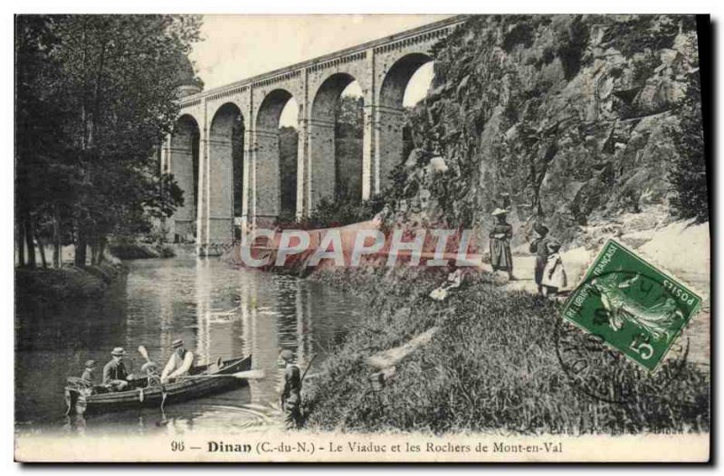 Old Postcard Dinan Viaduct and Mont Rocks in Valley