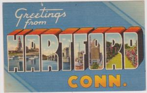 LP24  LARGE letter, Hartford, Connecticut, CT, postcard.