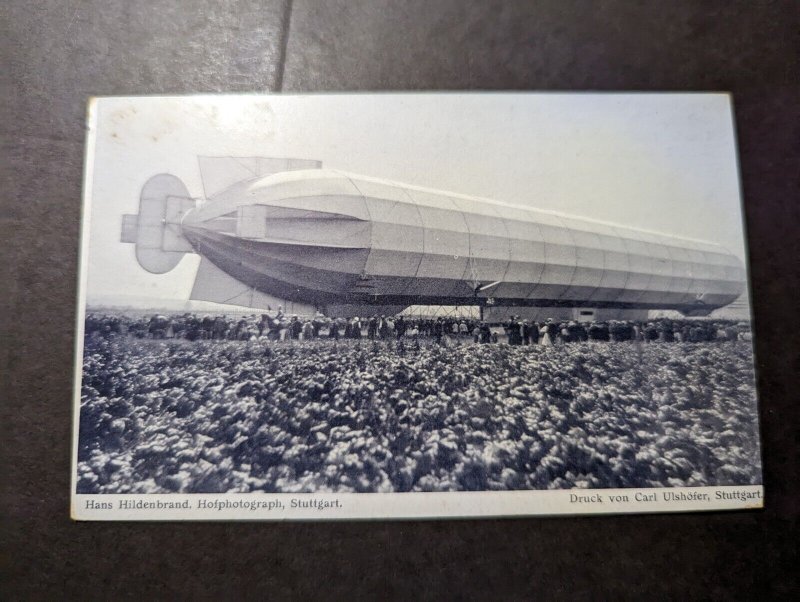Mint Germany Zeppelin RPPC Postcard 1908 Echterdingen Airship Landing