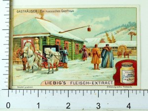 1880's Hotel & Guest House Scenes Lovely Liebig Victorian 6 Trade Card Set K33