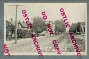 Fall Creek WISCONSIN RPPC c1910 MAIN STREET Stores nr Eau Claire Augusta Osseo