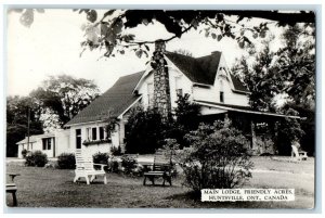 c1950's Friendly Acres Main Lodge Huntsville Ontario Canada RPPC Photo Postcard