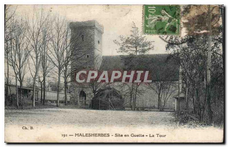 Postcard Old Malesherbes Site watching tower