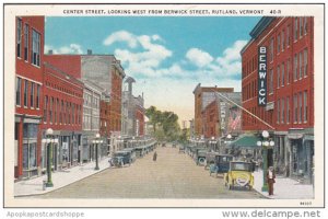 Vermont Rutland Center Street Looking West From Berwick Street Curteich