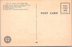 Postcard BIG LETTERS SCENE Omaha Nebraska NE AM0021