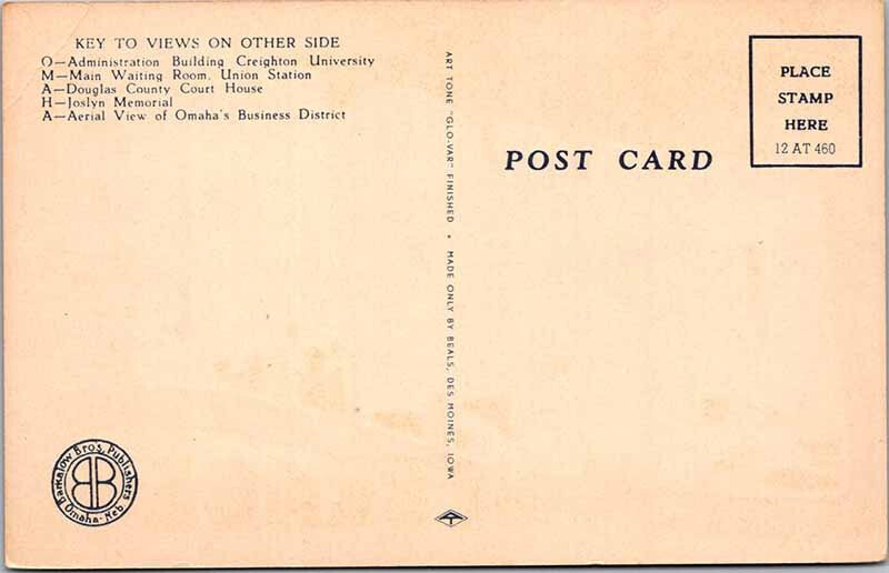 Postcard BIG LETTERS SCENE Omaha Nebraska NE AM0021
