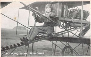 Jas Ward Curtiss Machine Airplane Vintage Postcard AA30311