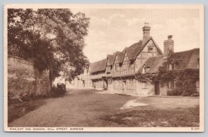 Postcard Warwick England Mill Street Cottages 1950s Street View
