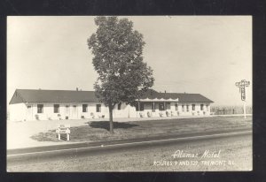 RPPC TREMONT ILLINOIS ALAMAC MOTEL ADVERTISING VINTAGE REAL PHOTO POSTCARD