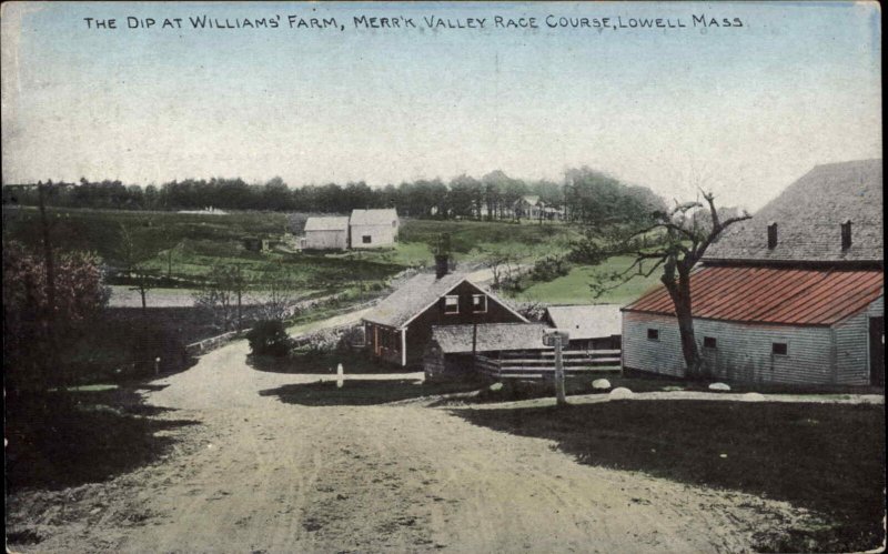 LOWELL MA Williams Farm Merrimack Valley Race Course c1910 Postcard